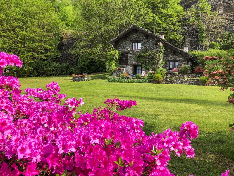 Teilansicht des Hauses mit ca. 6.000 m² großem Gartengrundstück